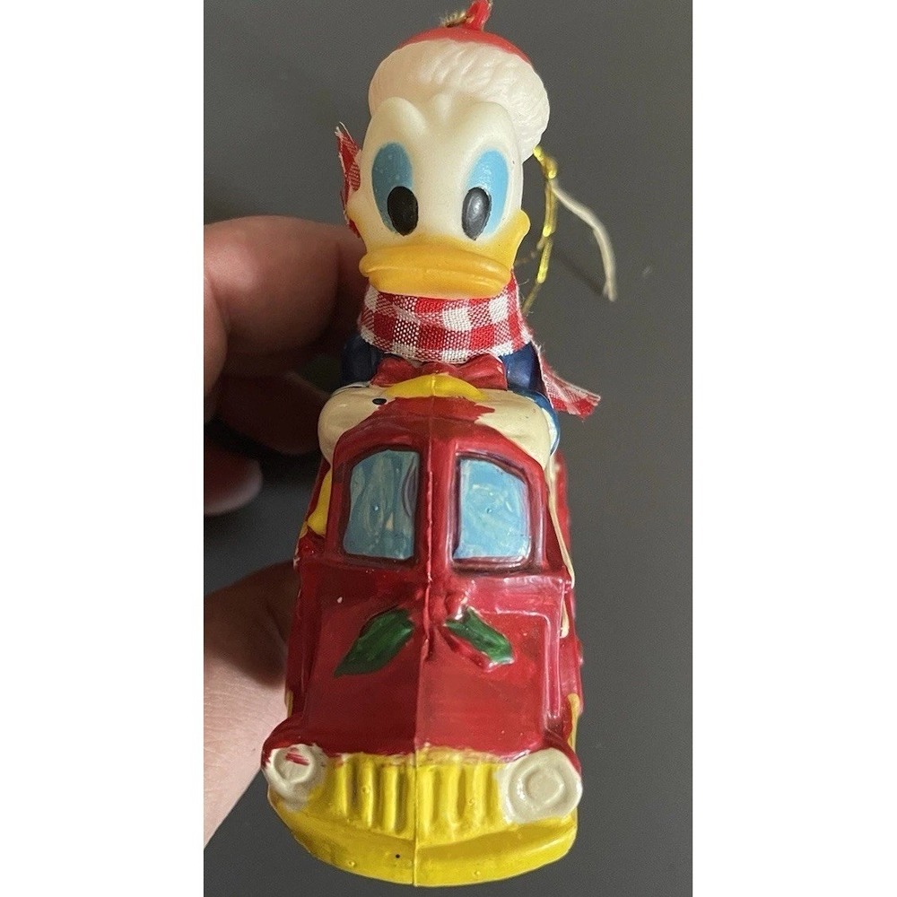 Vintage Kurt Adler Santa Donald Duck Firetruck Christmas Ornament Hand Painted